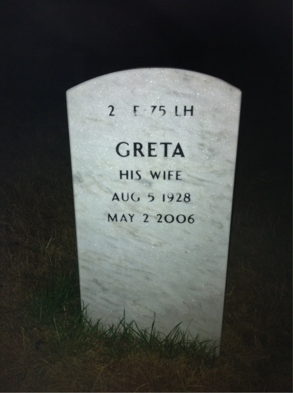 Back of headstone — Donald Kirkbride