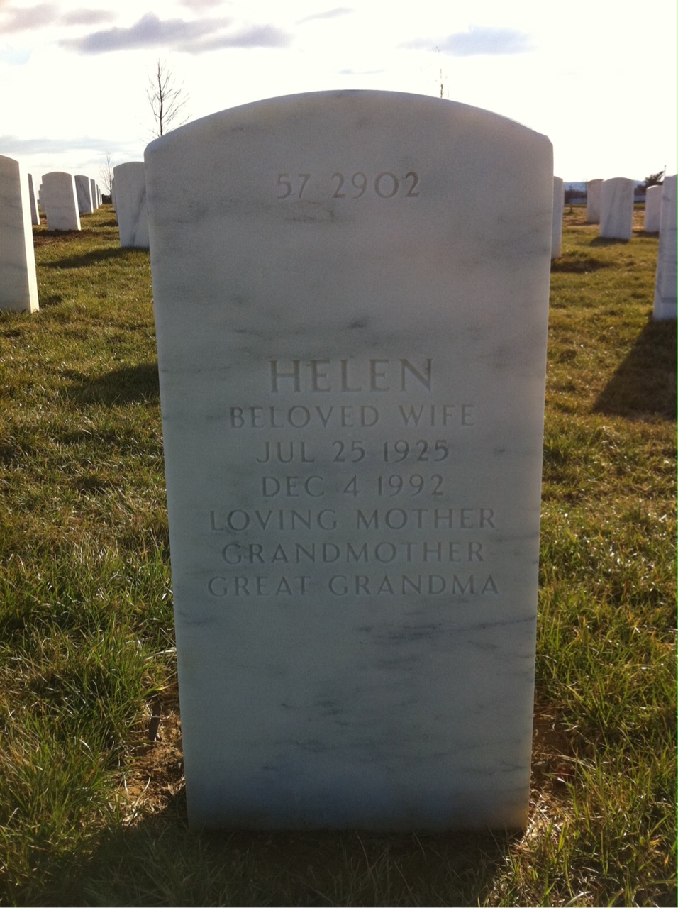 Back of headstone — Frank Abbate