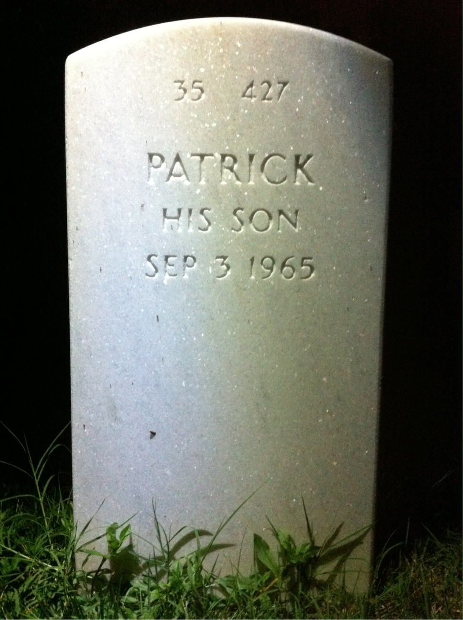 Back of headstone — Howard Leaf
