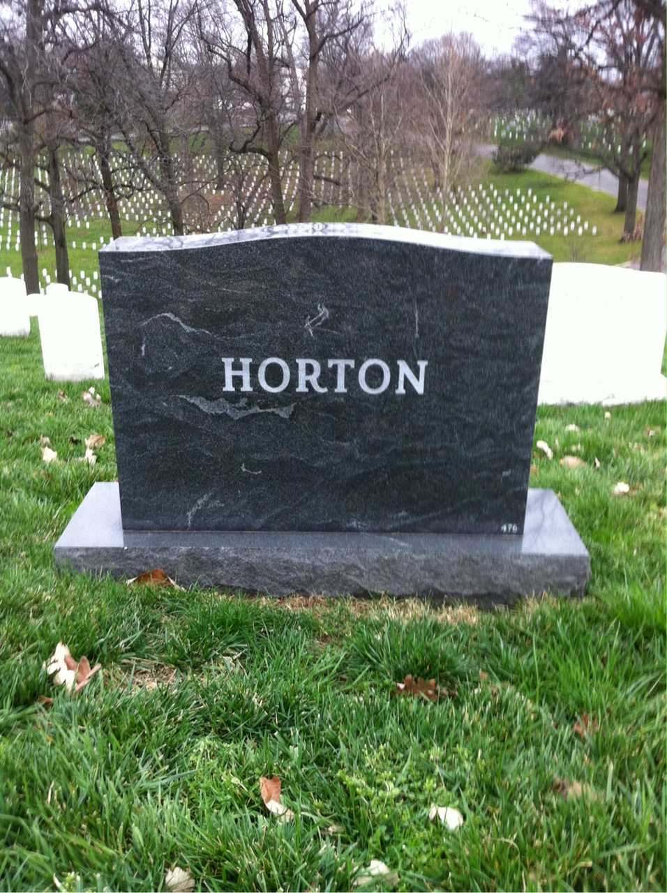 Back of headstone — William Glennwood Horton