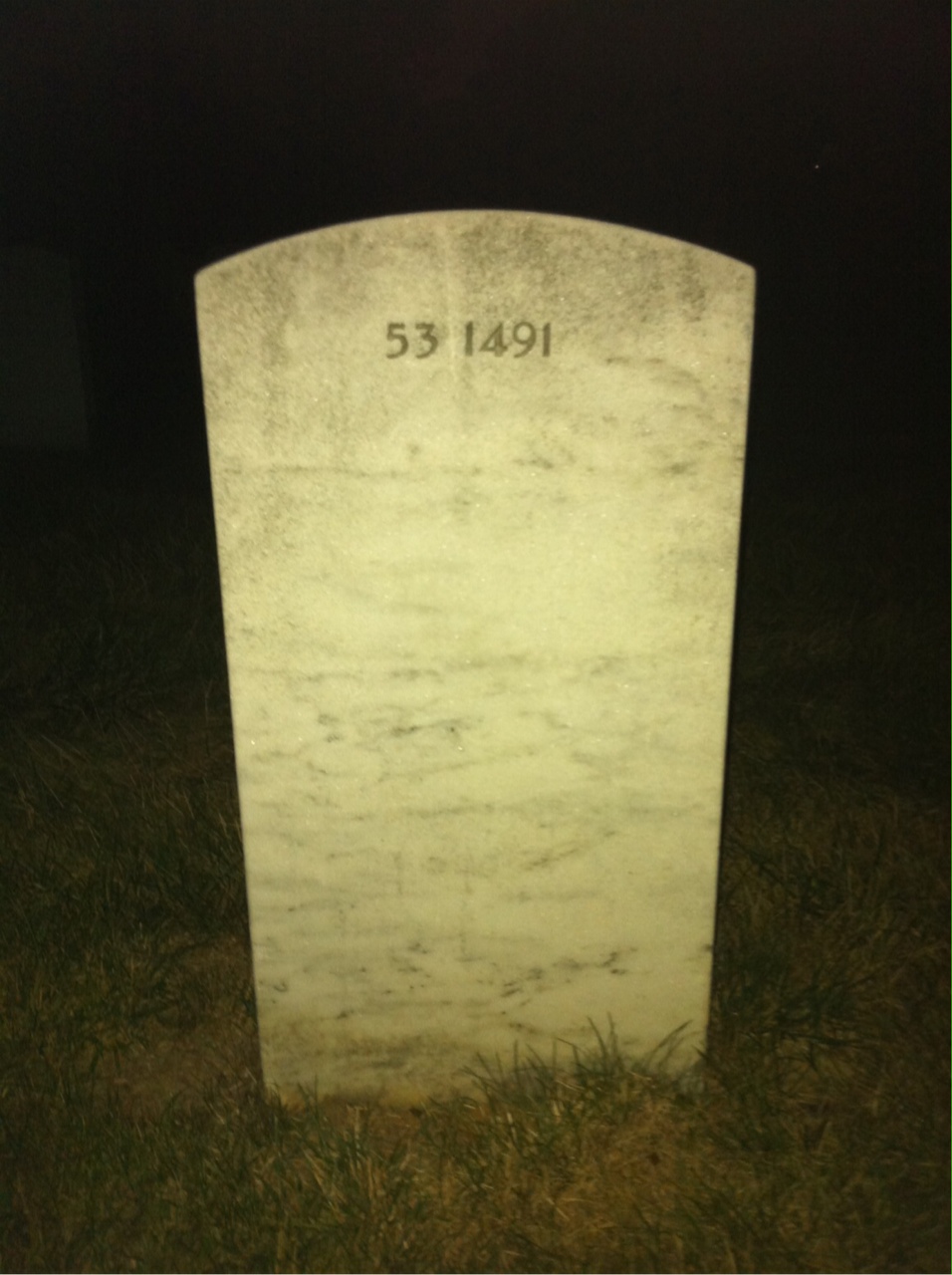 Back of headstone — William Moran