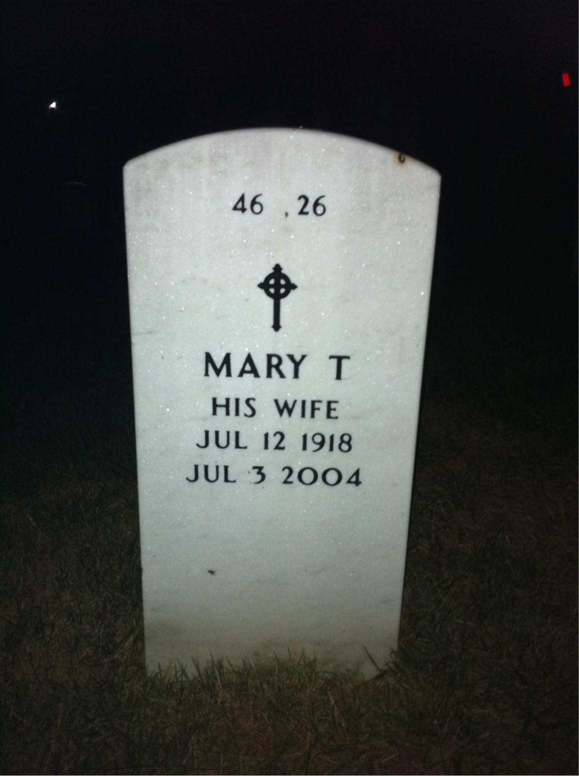 Back of headstone — Thomas English