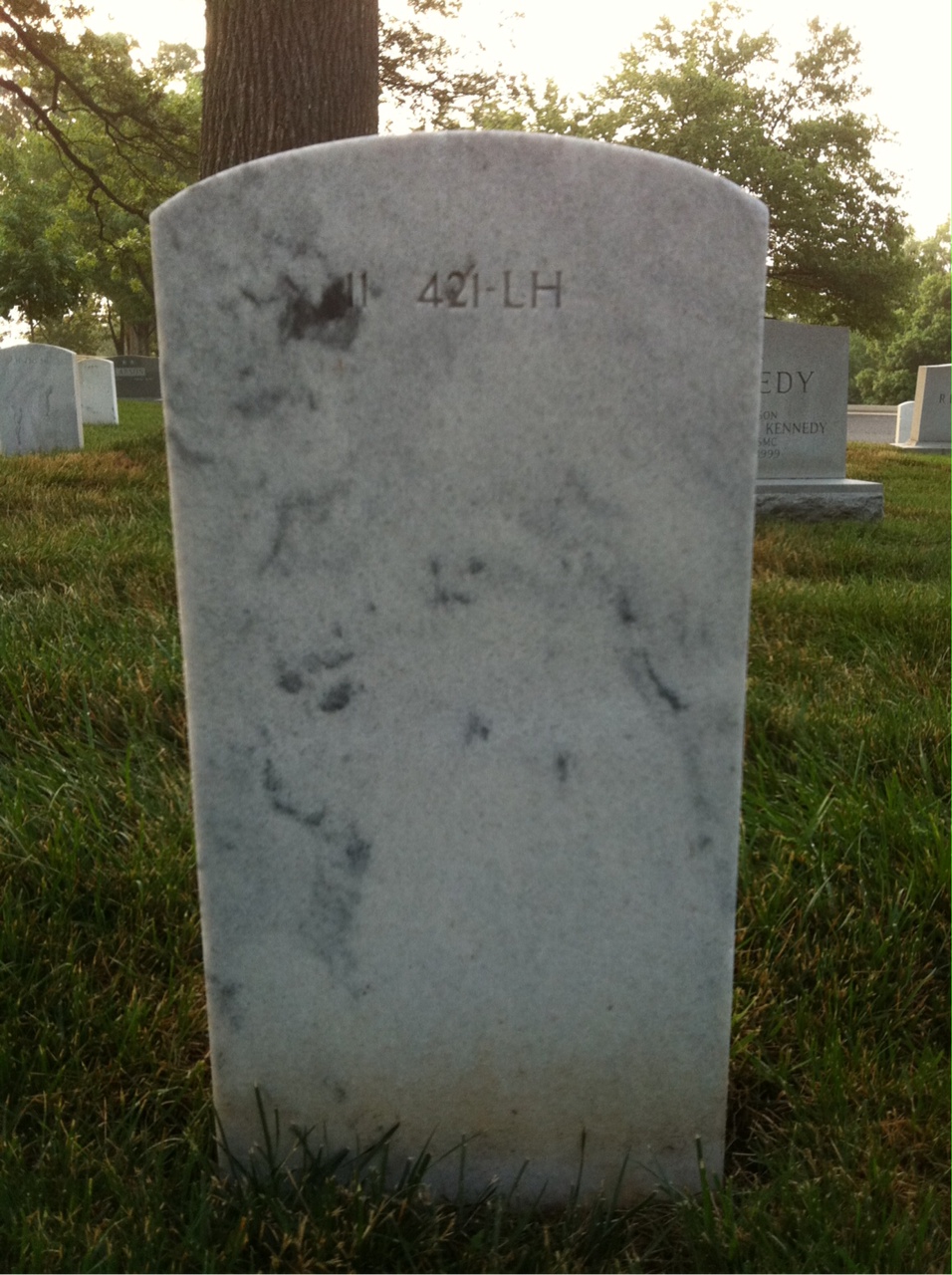 Back of headstone — Bruce Hanson Purvis