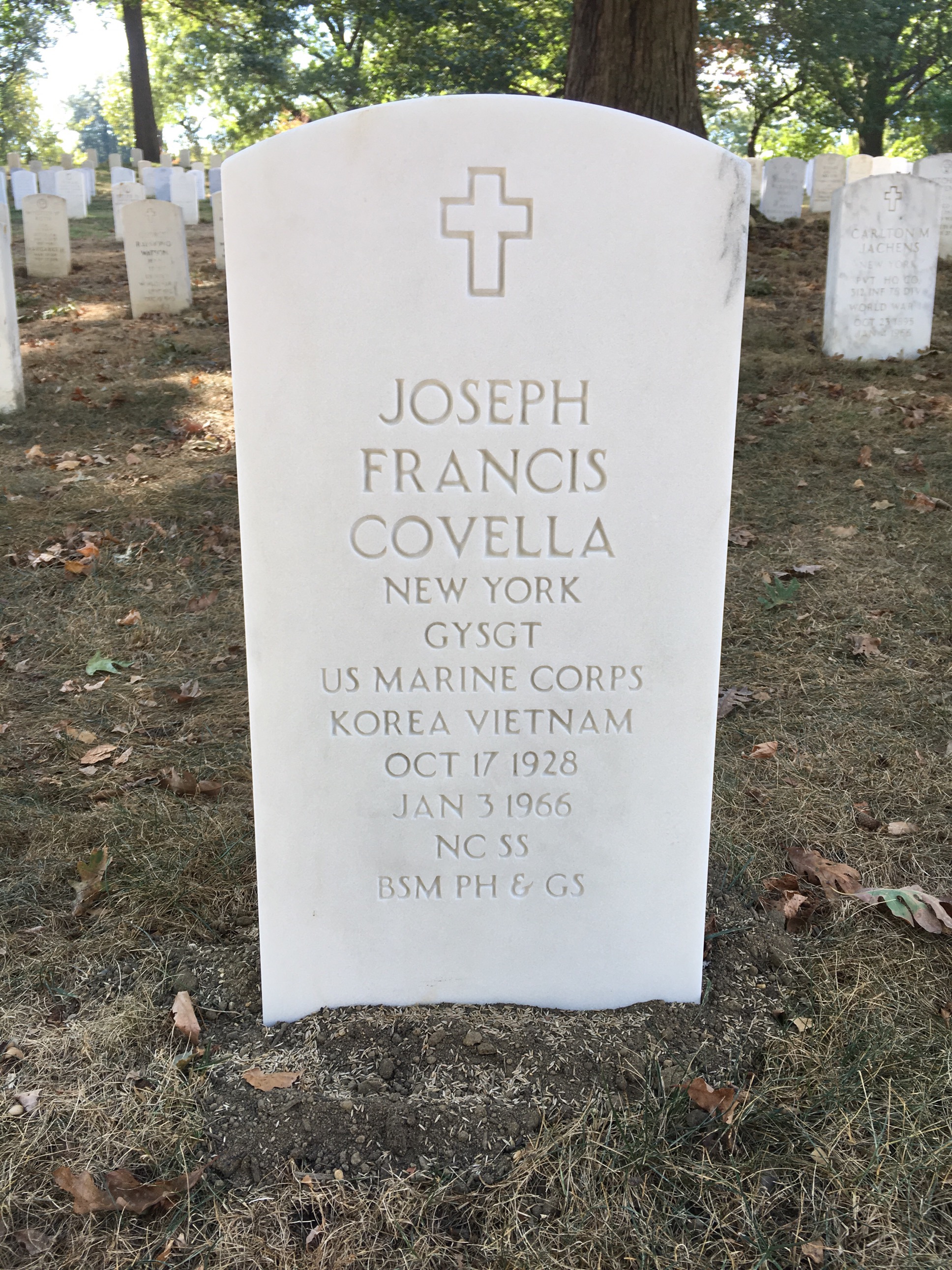 Headstone shared by 2 interments, including Joseph Francis Covella