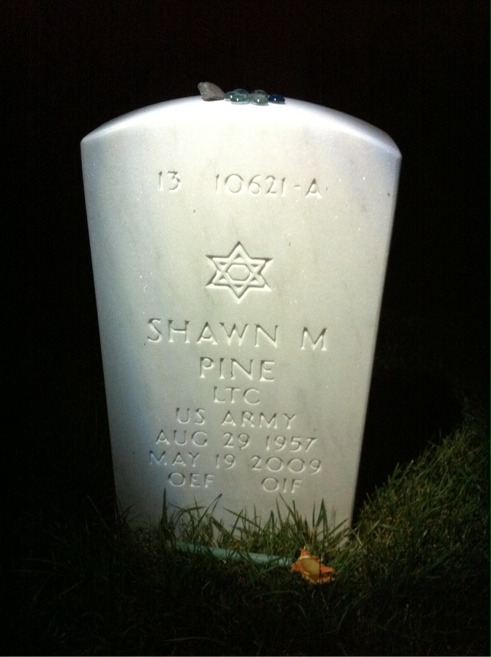 Back of headstone — Frederick Pine