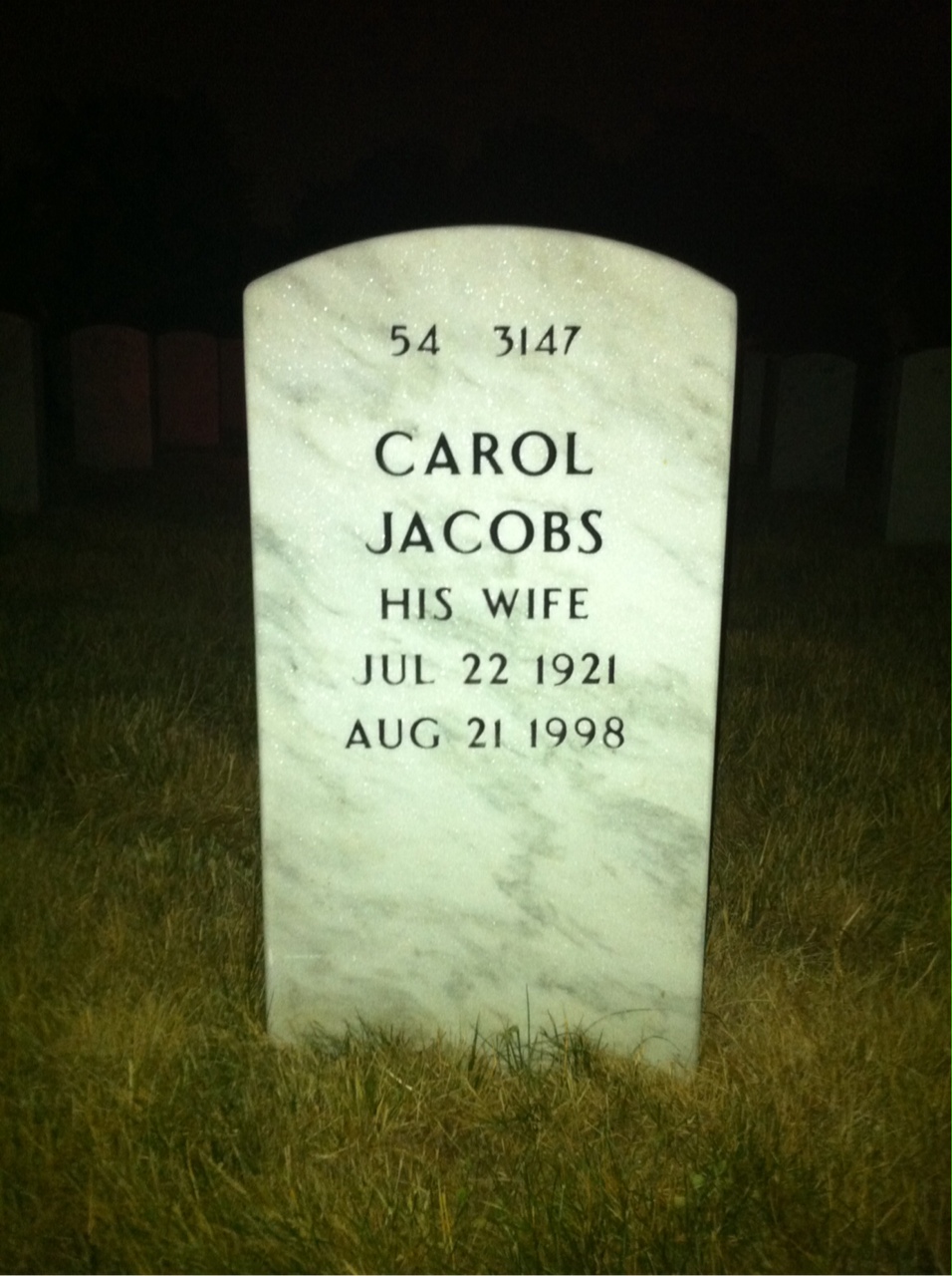 Back of headstone — Howard Reese