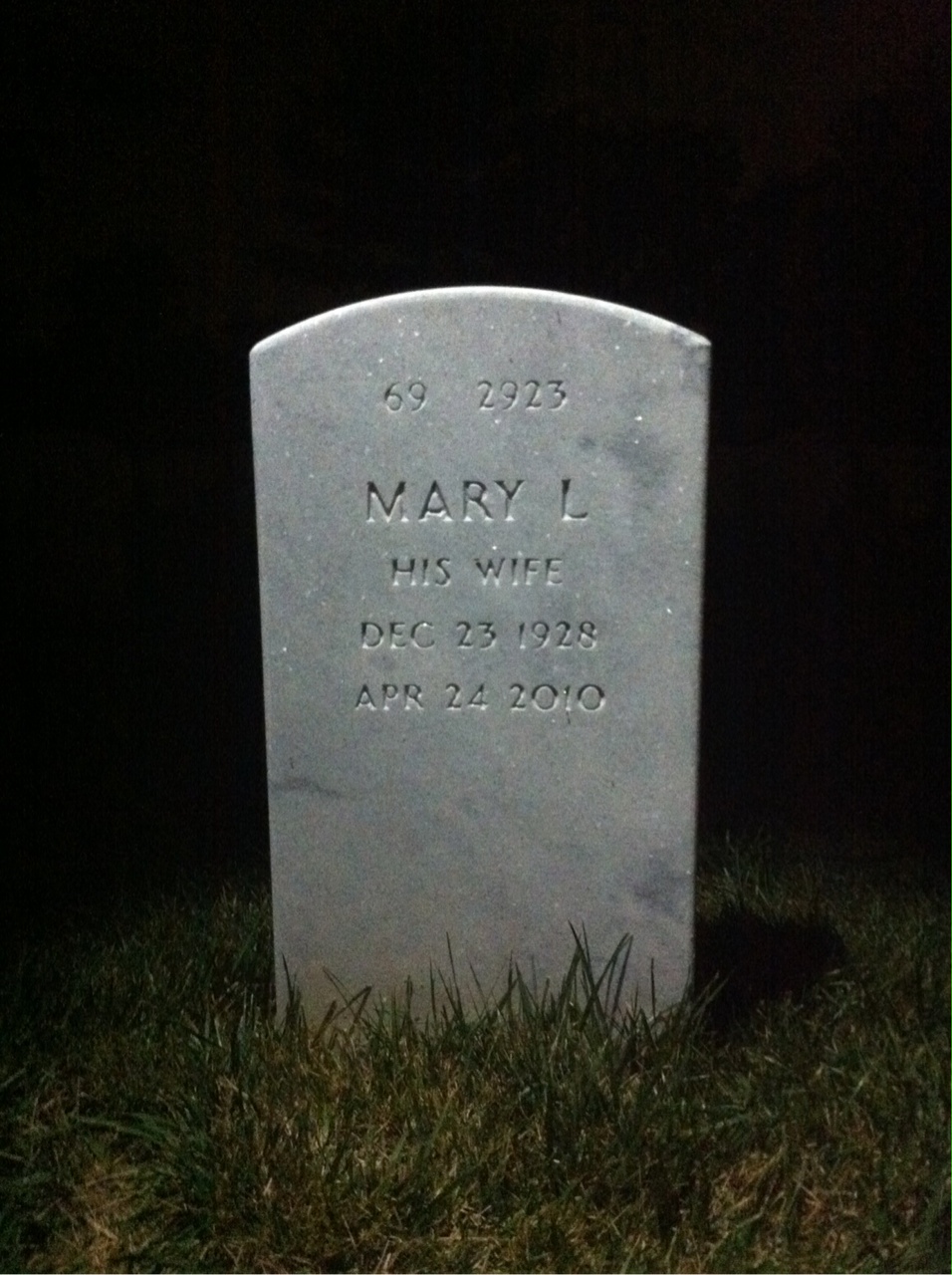 Back of headstone — Laurence Byam