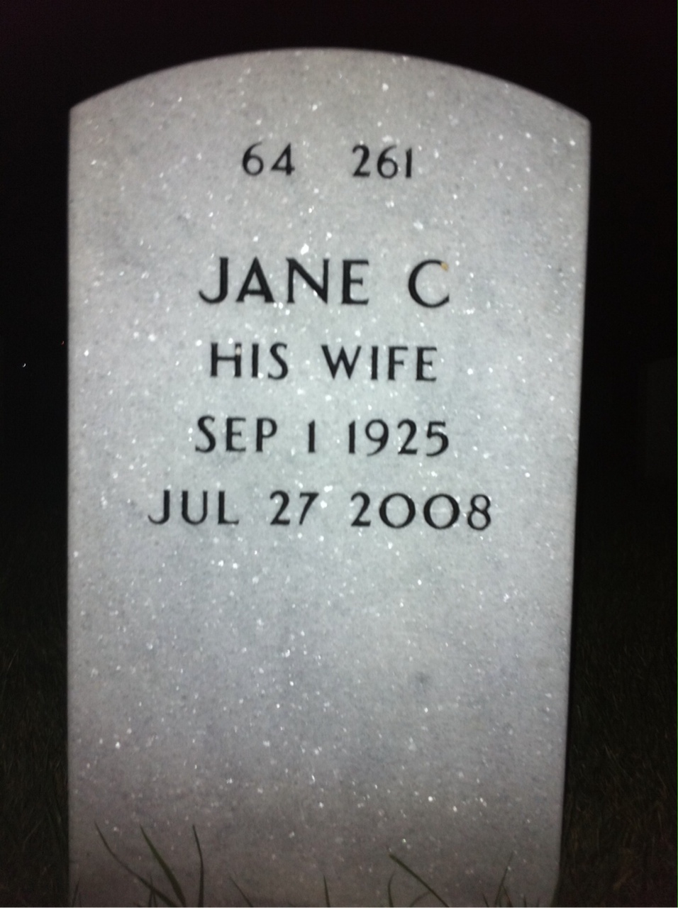 Back of headstone — Richard Koga