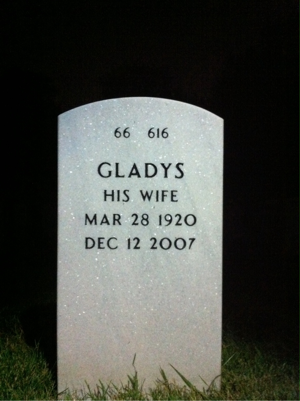 Back of headstone — Leroy Nichols