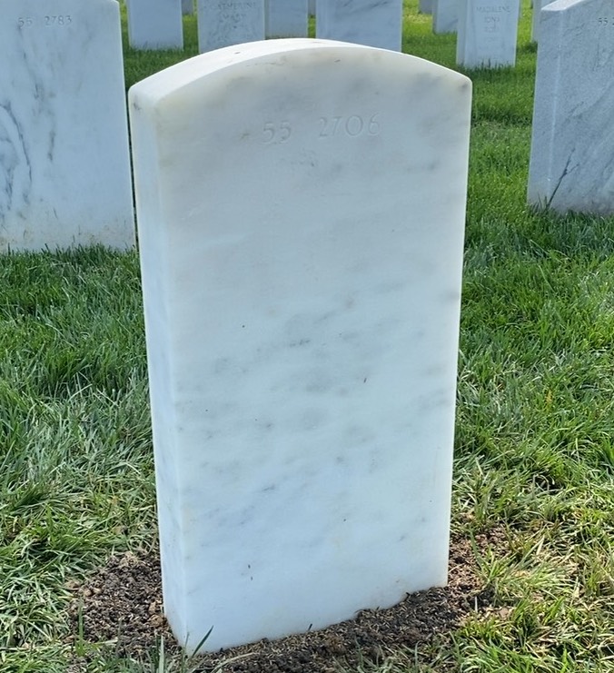 Back of headstone — William Albright