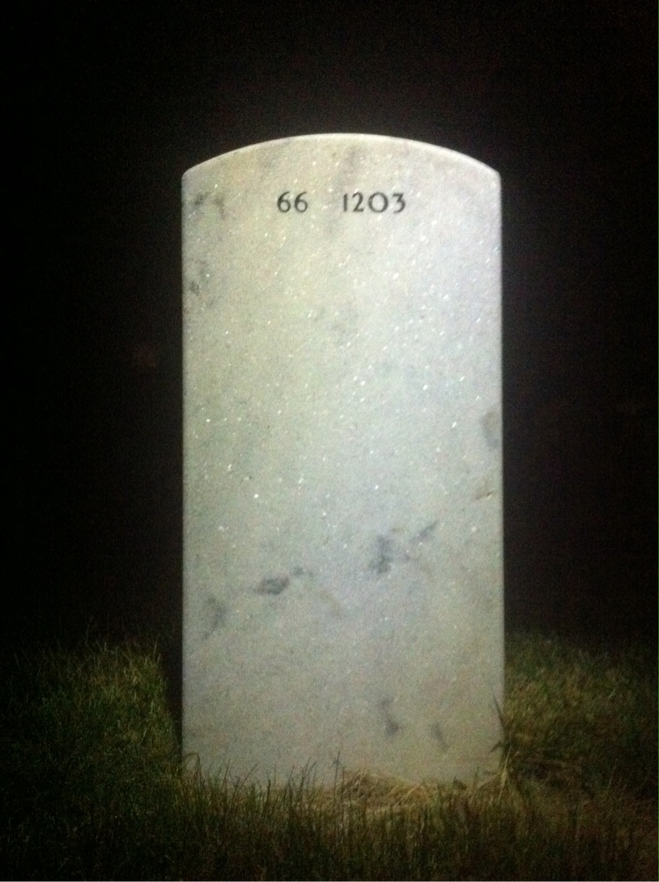 Back of headstone — John Warsowick