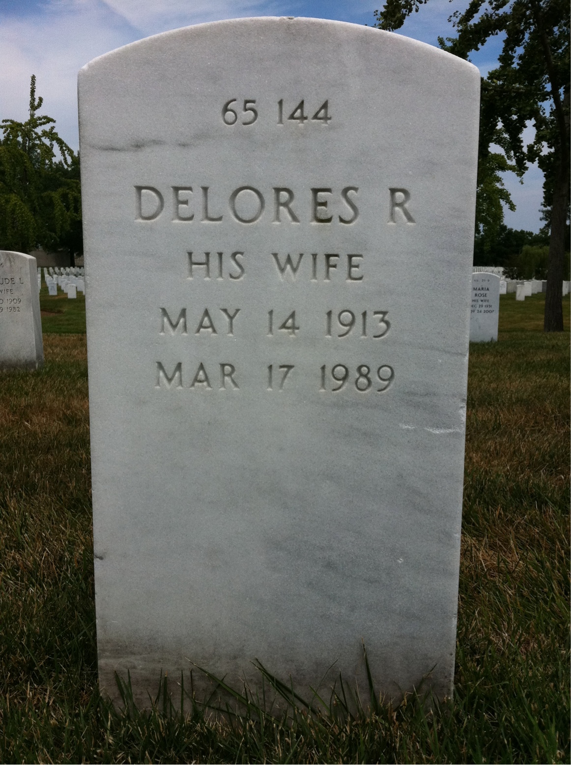 Back of headstone — Cecil Mumma
