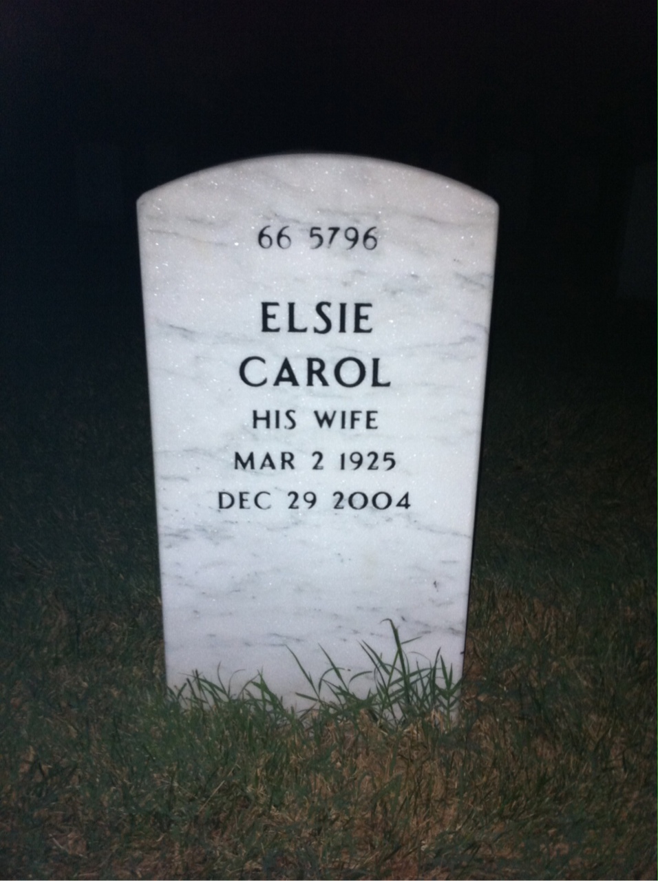 Back of headstone — Charles Vaughn