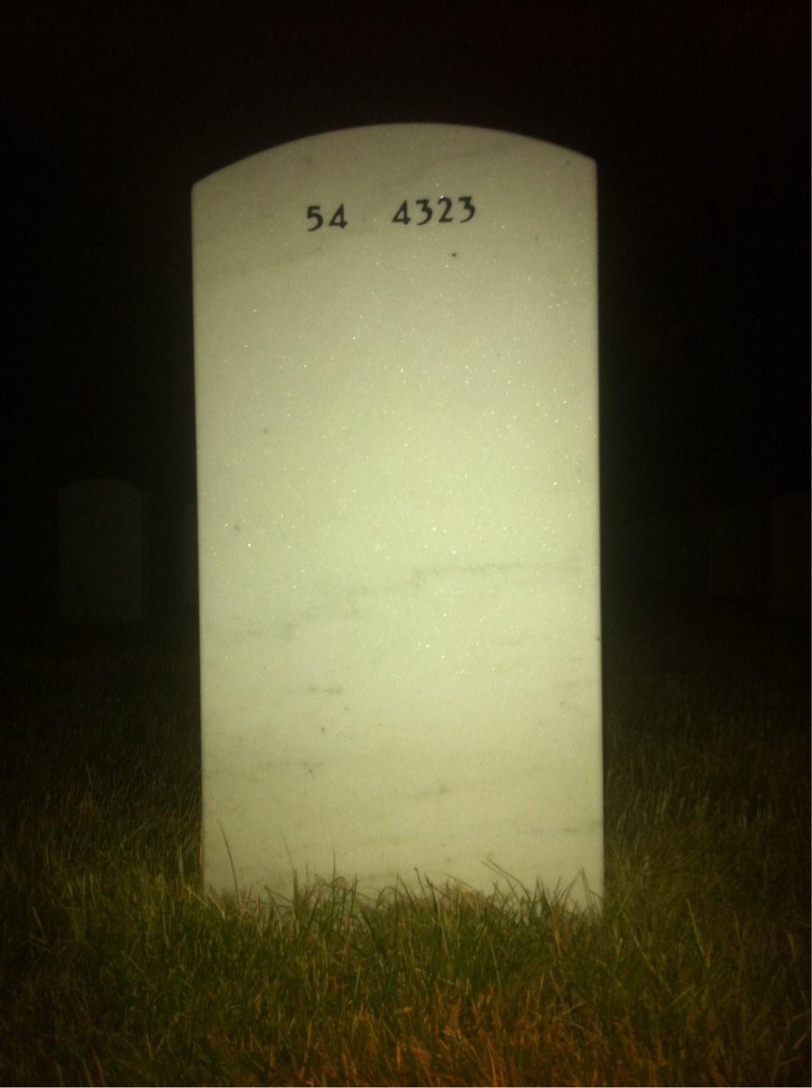 Back of headstone — Marshall Compton