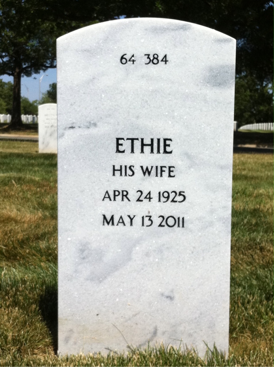 Back of headstone — George Grottle