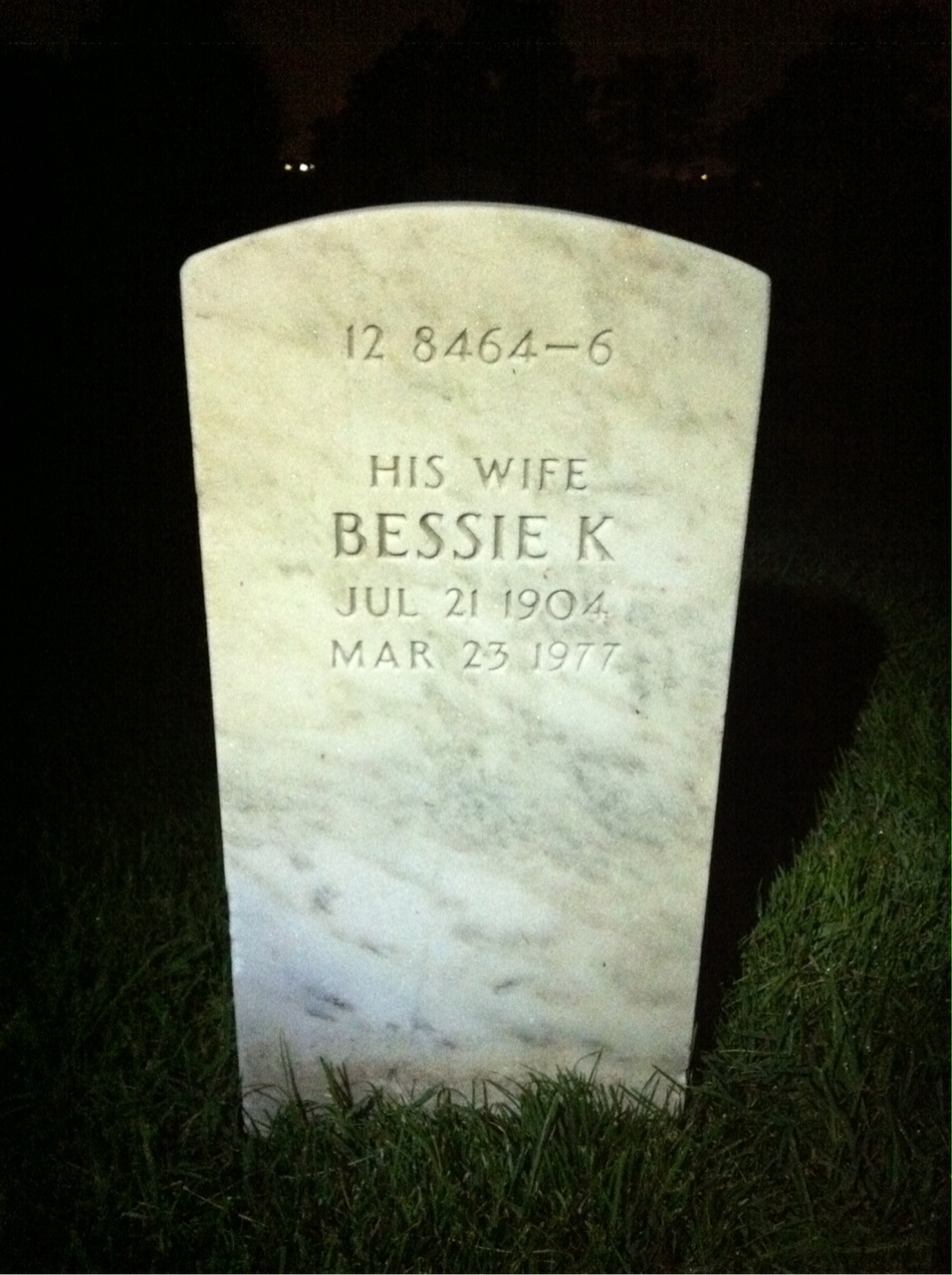 Back of headstone — William Lloyd Laroue