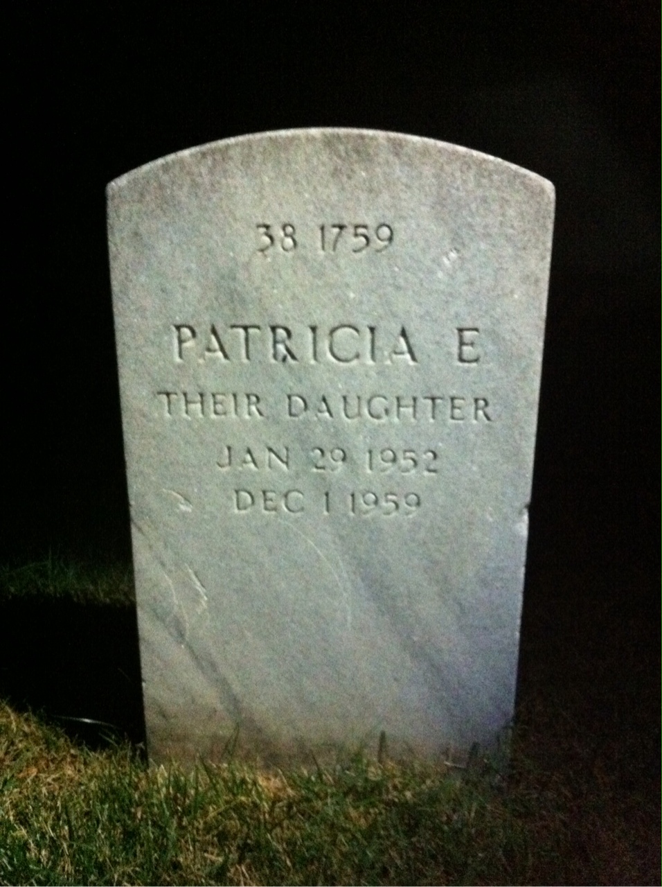 Back of headstone — Margaret Atler