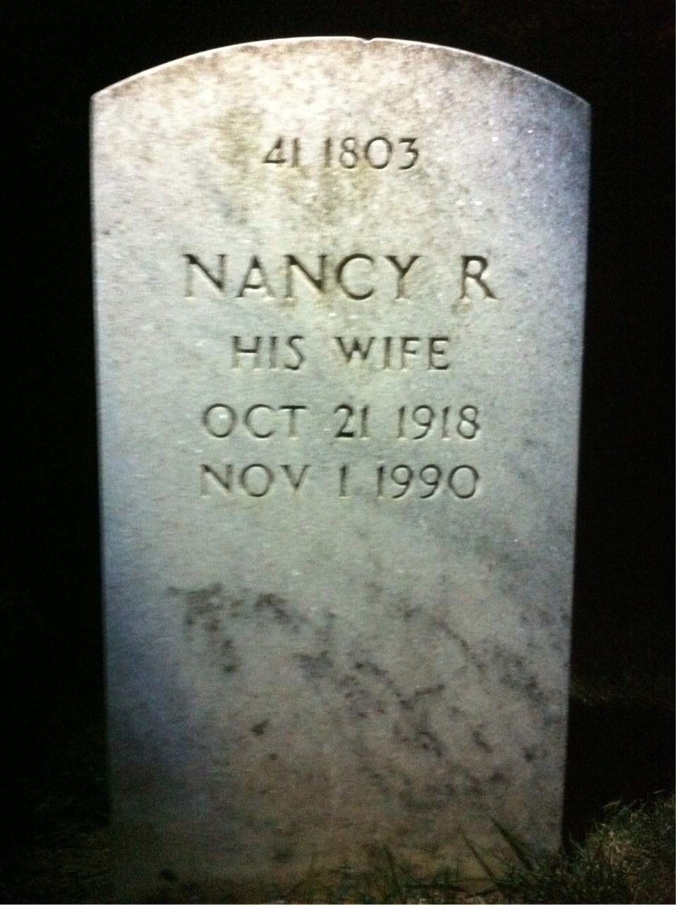 Back of headstone — Edward Ball