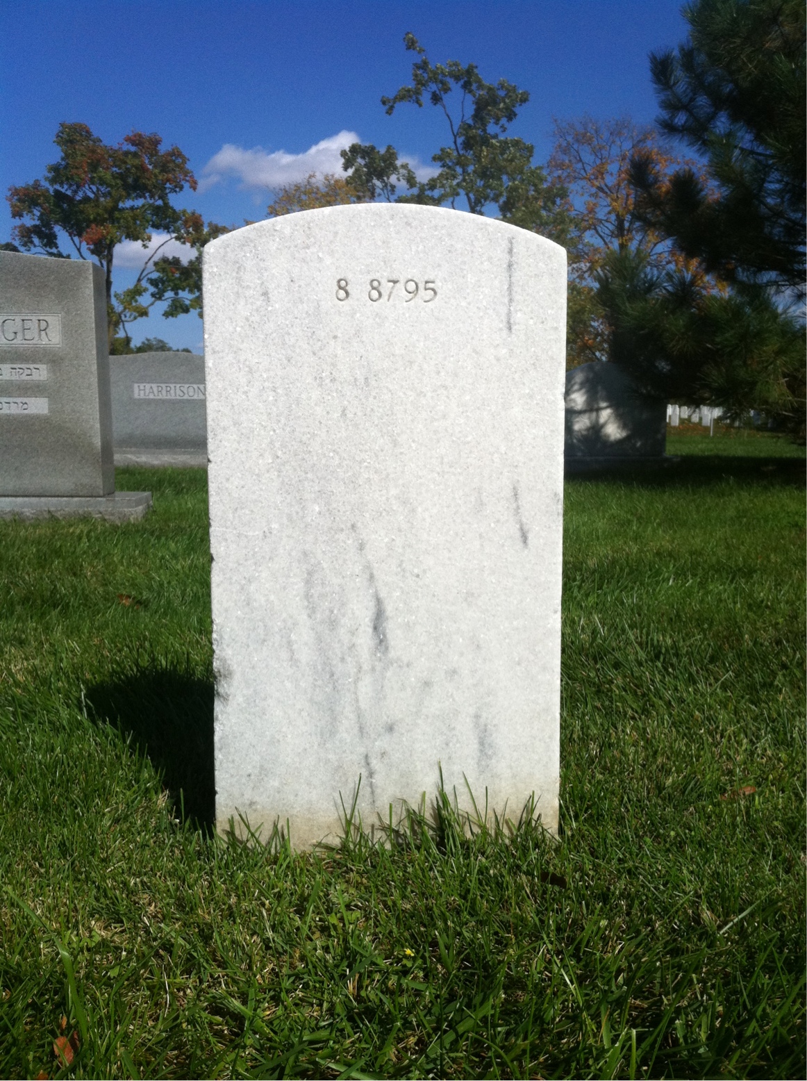 Back of headstone — Charles Mirro
