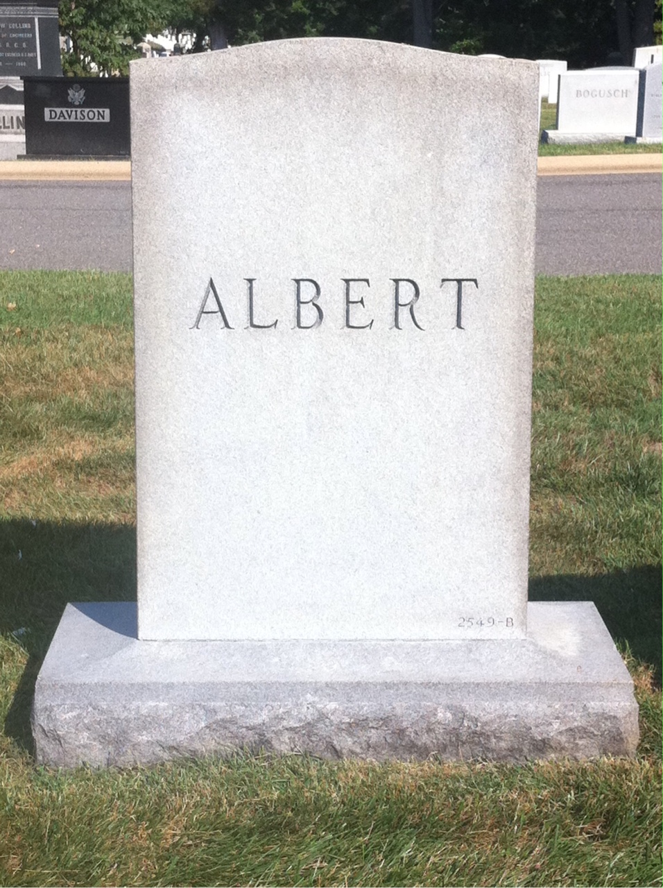 Back of headstone — Regina Albert