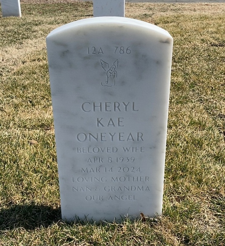 Back of headstone — Thomas Charles Oneyear