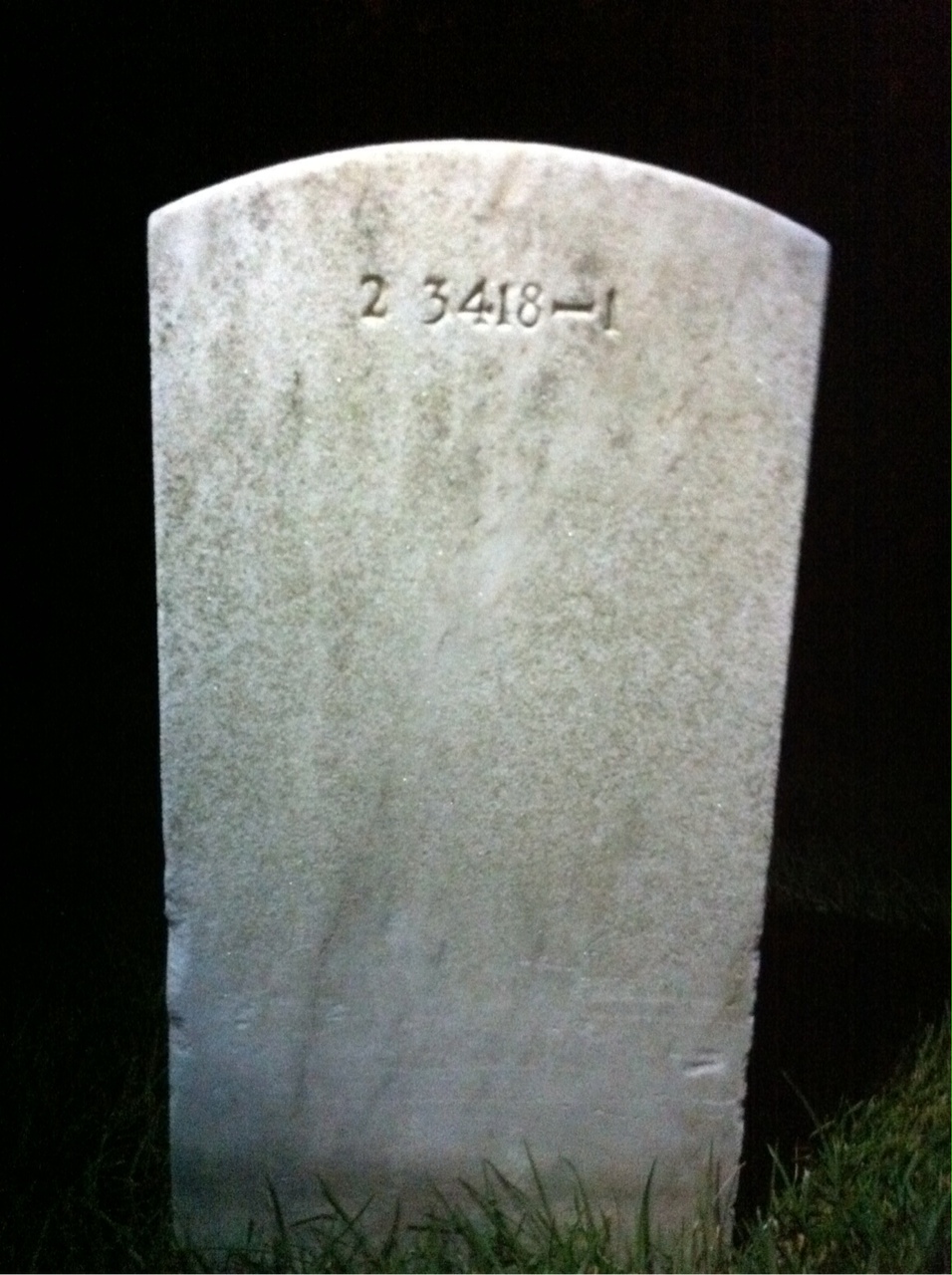 Back of headstone — William Allfather