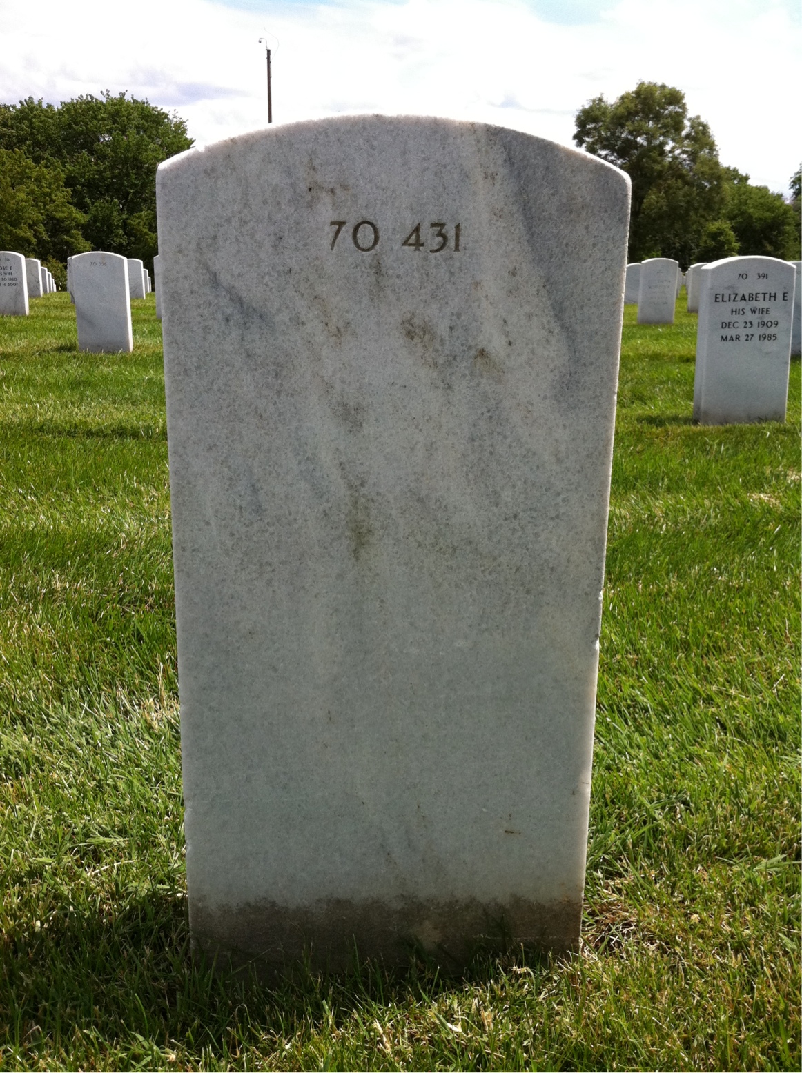 Back of headstone — Charles C Crawford