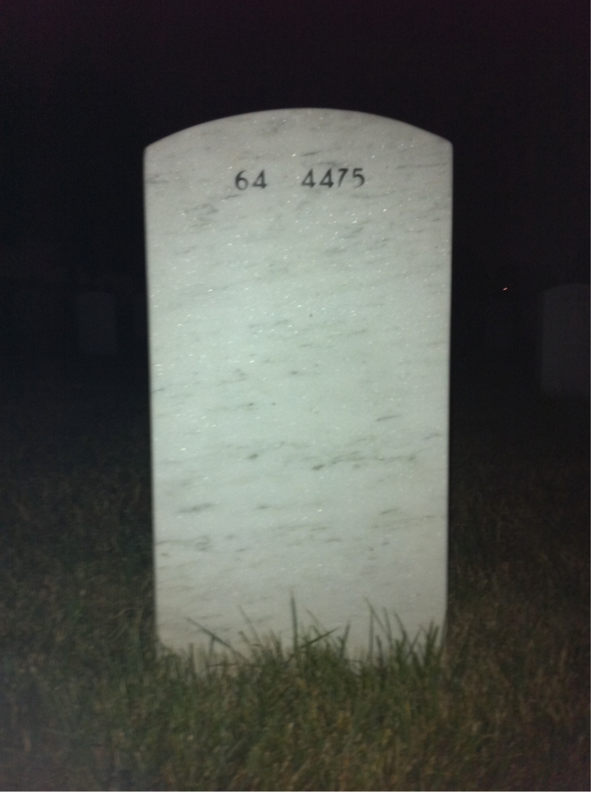 Back of headstone — William Titus