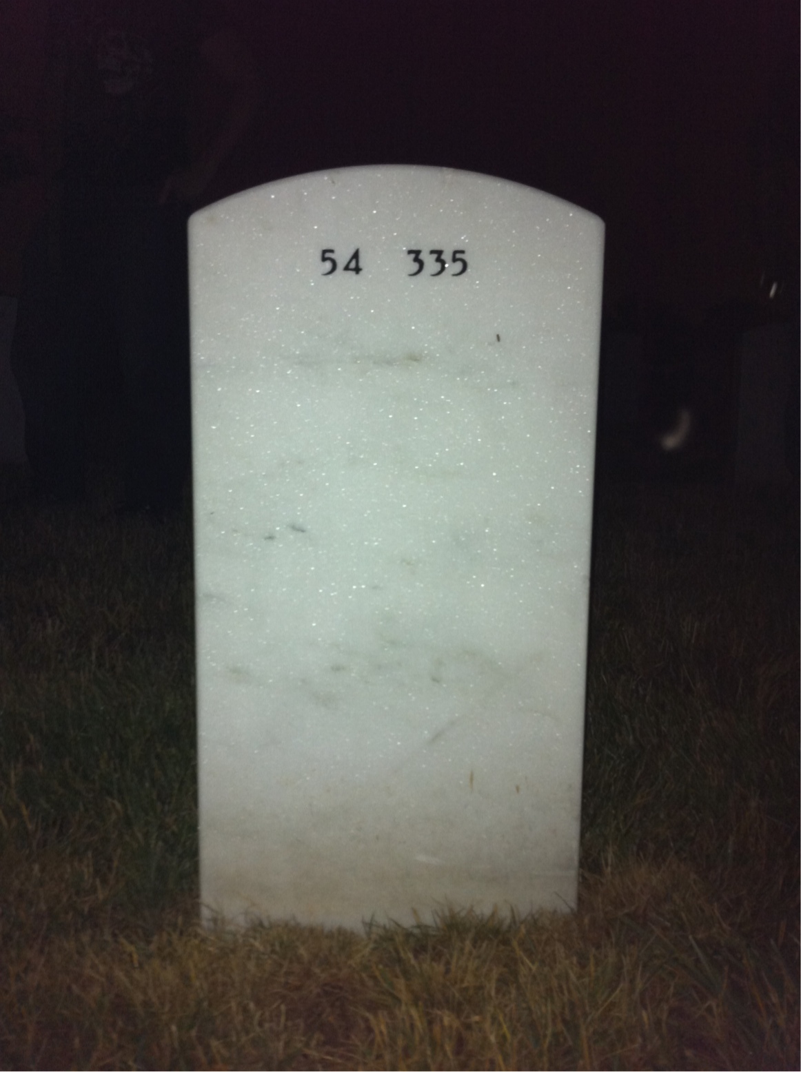 Back of headstone — Frank Baxley