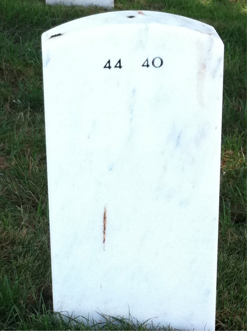Back of headstone — Samuel Carser