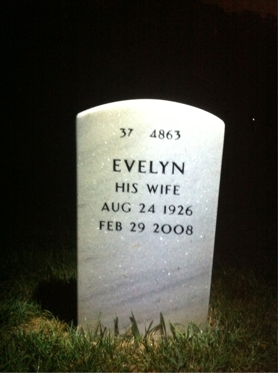 Back of headstone — John Hall