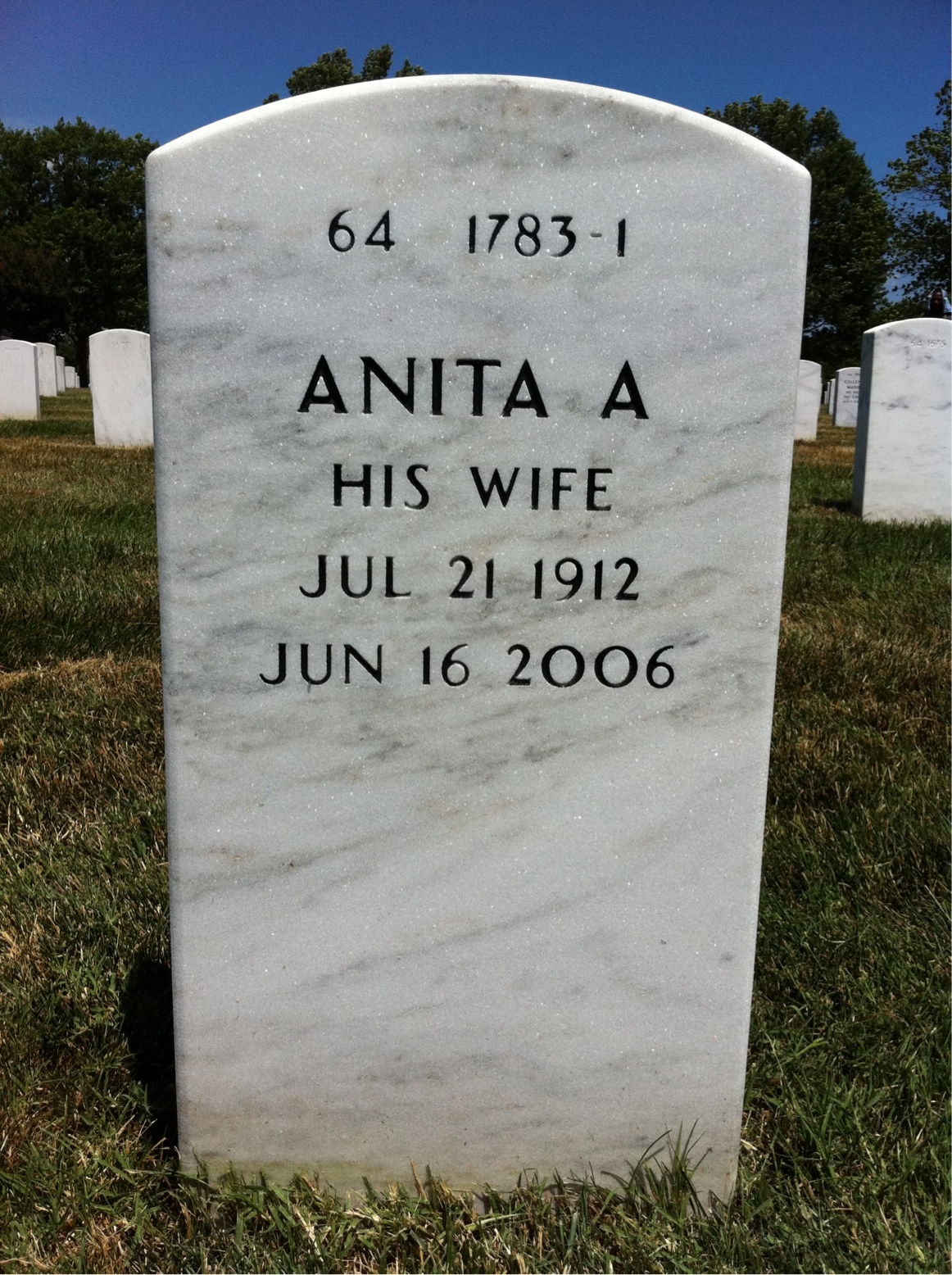 Back of headstone — Charles Mcclelland