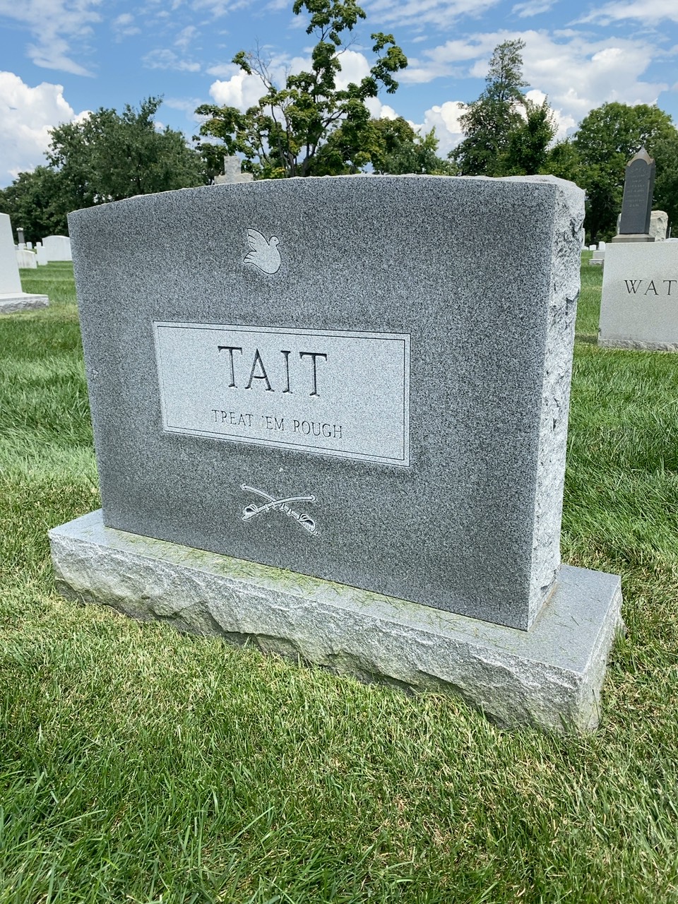 Back of headstone — Thomas Harrison Tait