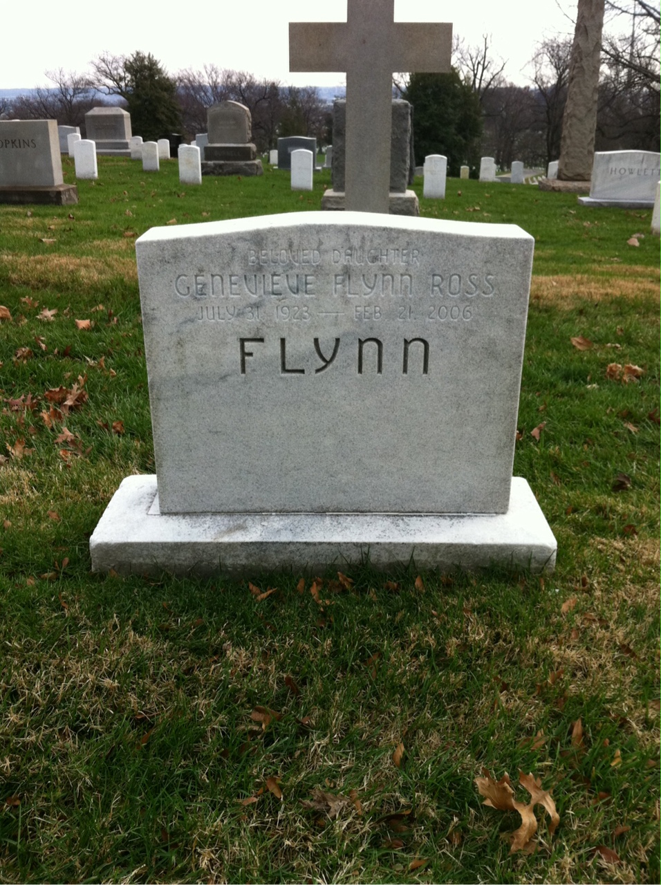 Back of headstone — Harold Flynn