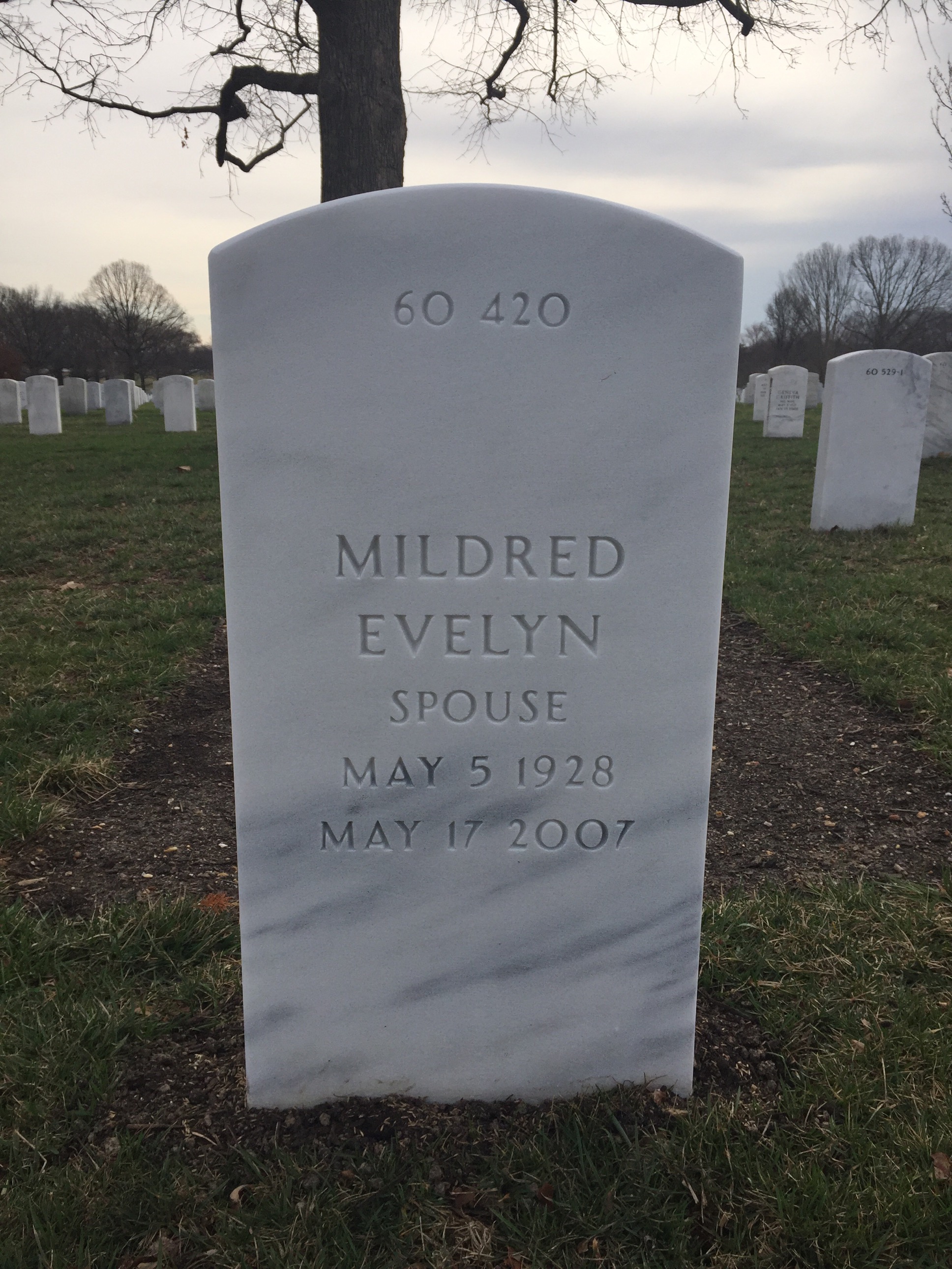 Back of headstone — Dean Vandendriessche