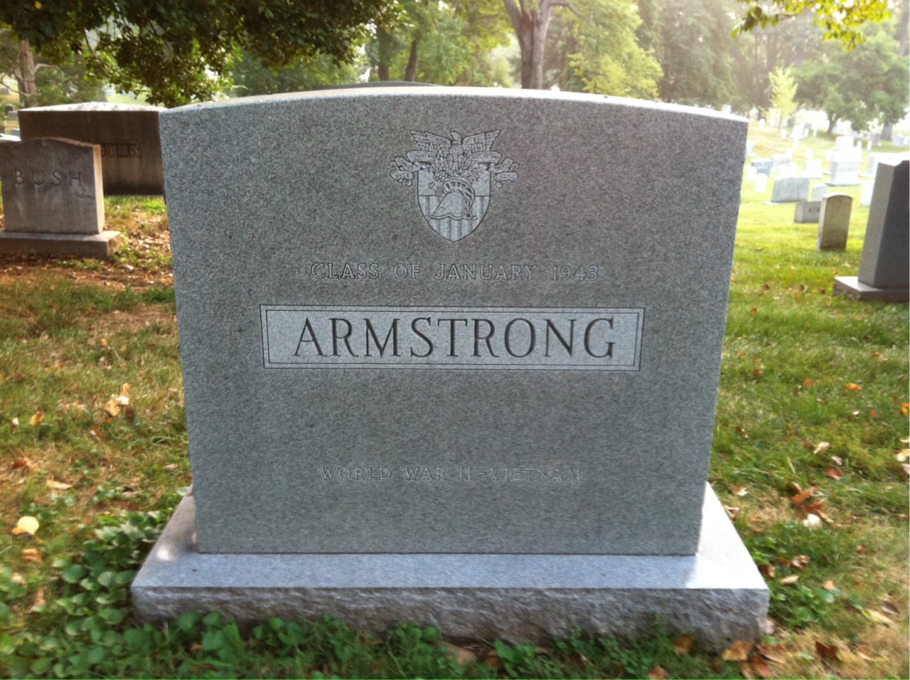 Back of headstone — John Armstrong