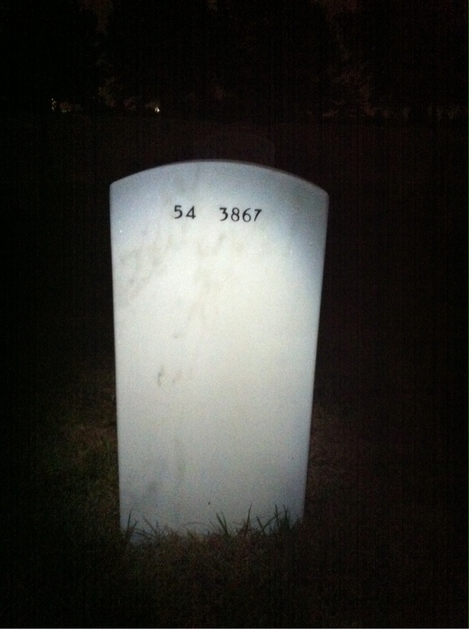 Back of headstone — Norman Mercer
