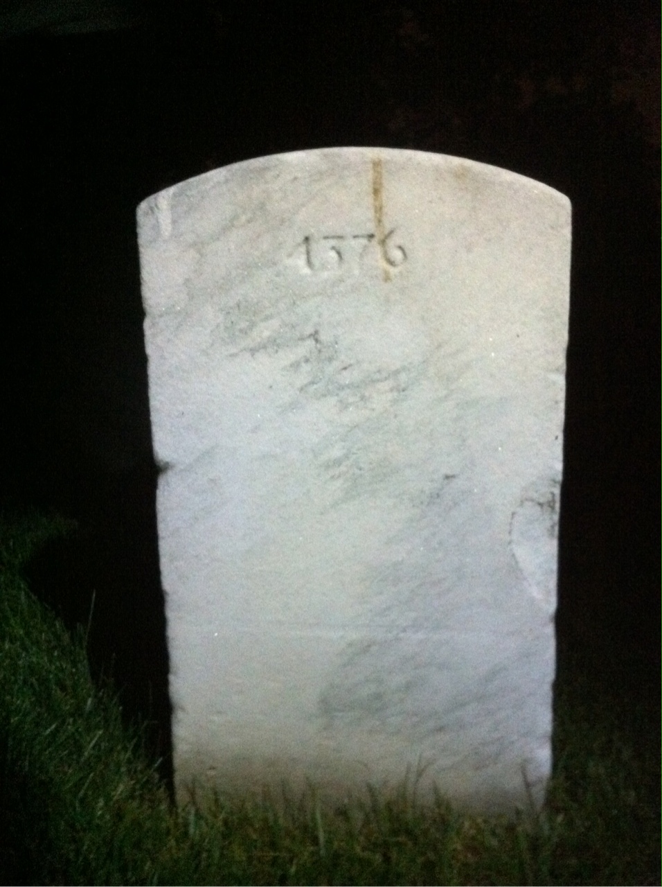 Back of headstone — James Adams