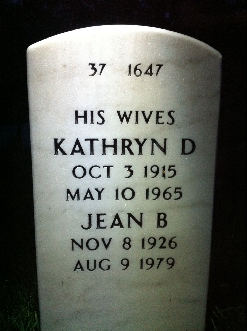 Back of headstone — Robert Davenport