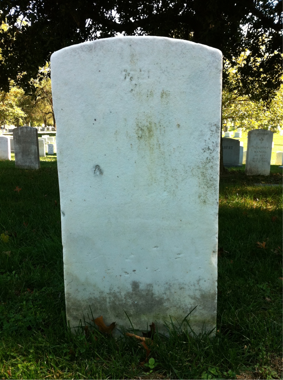 Back of headstone — Edward Anderson