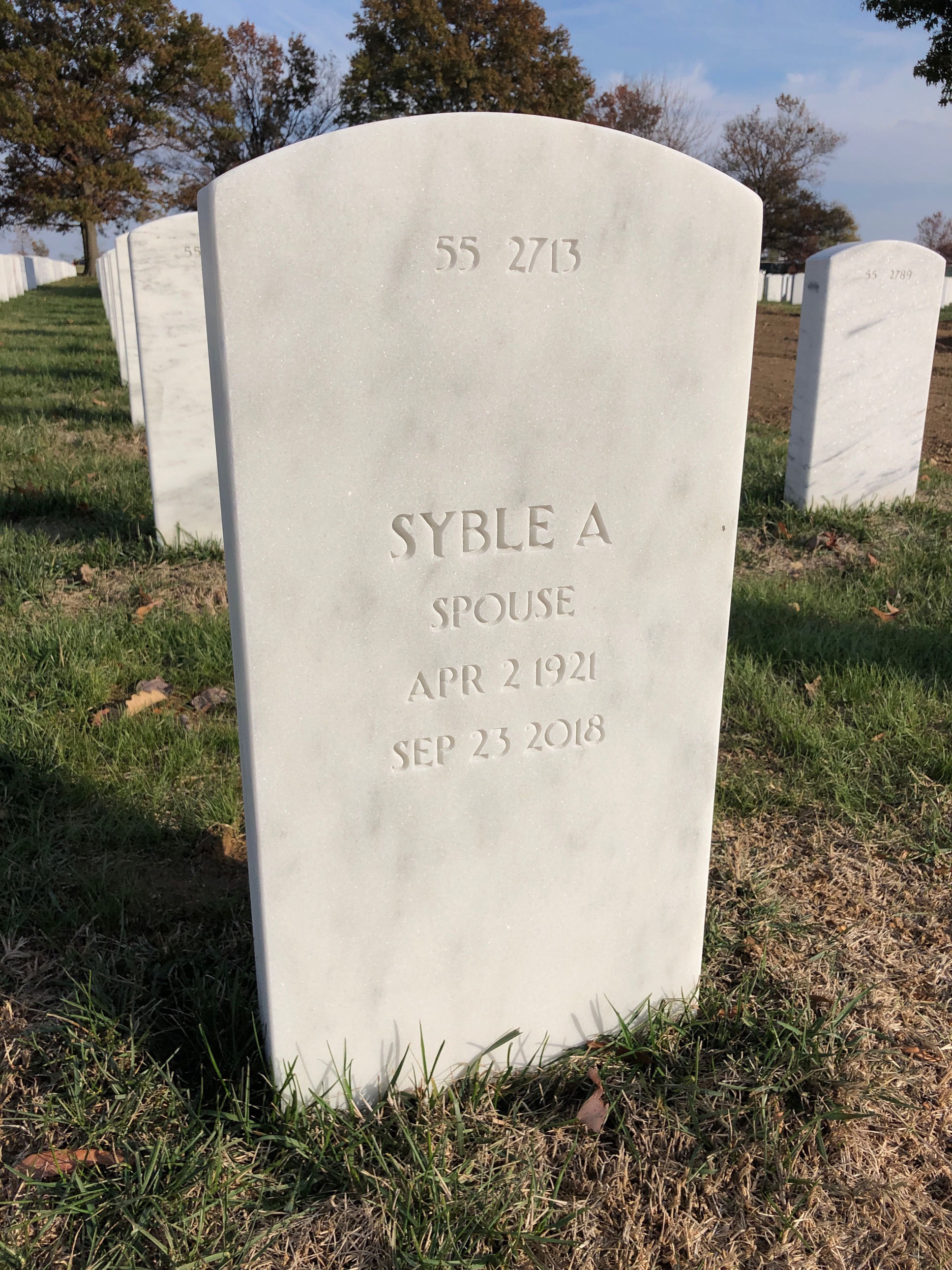 Back of headstone — Eugene Amos
