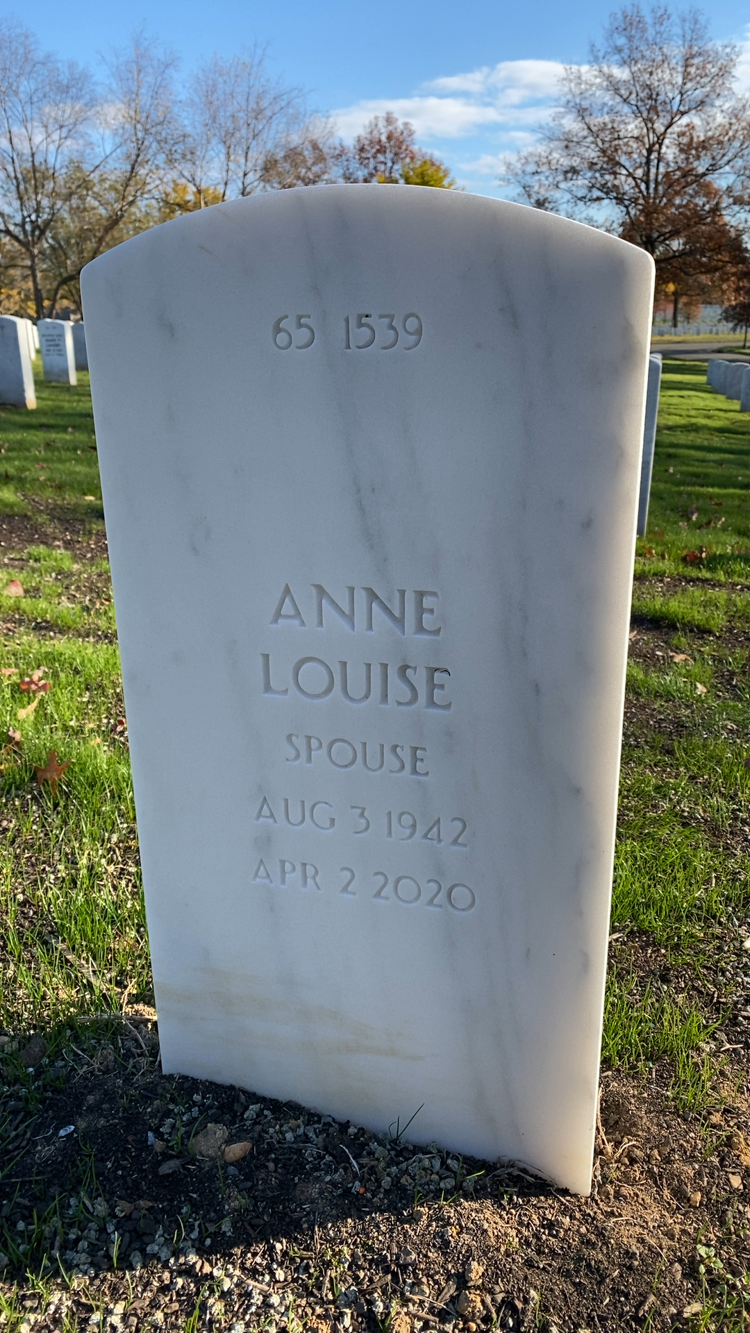 Back of headstone — William Benninghoff
