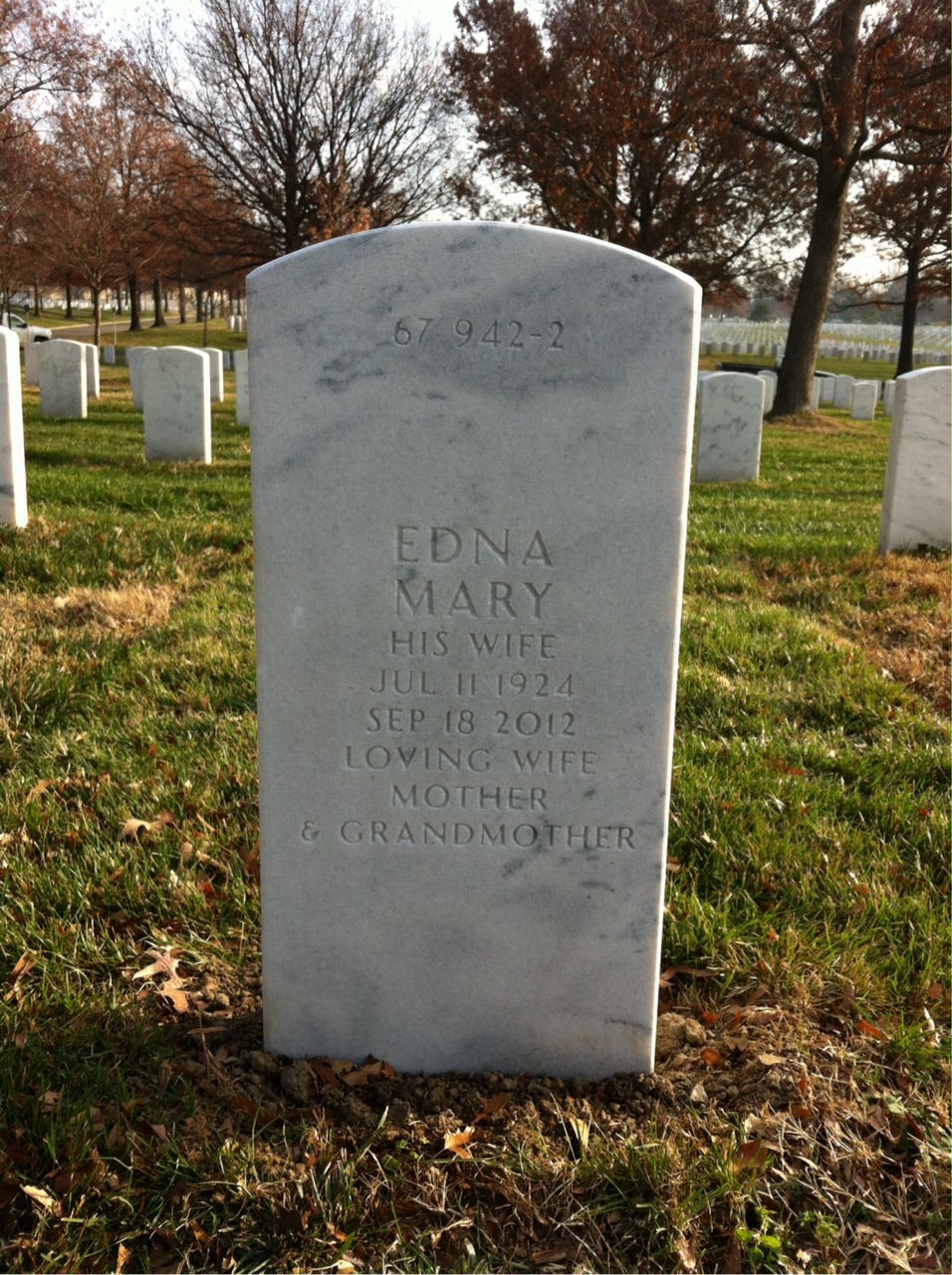 Back of headstone — Clifford Witt