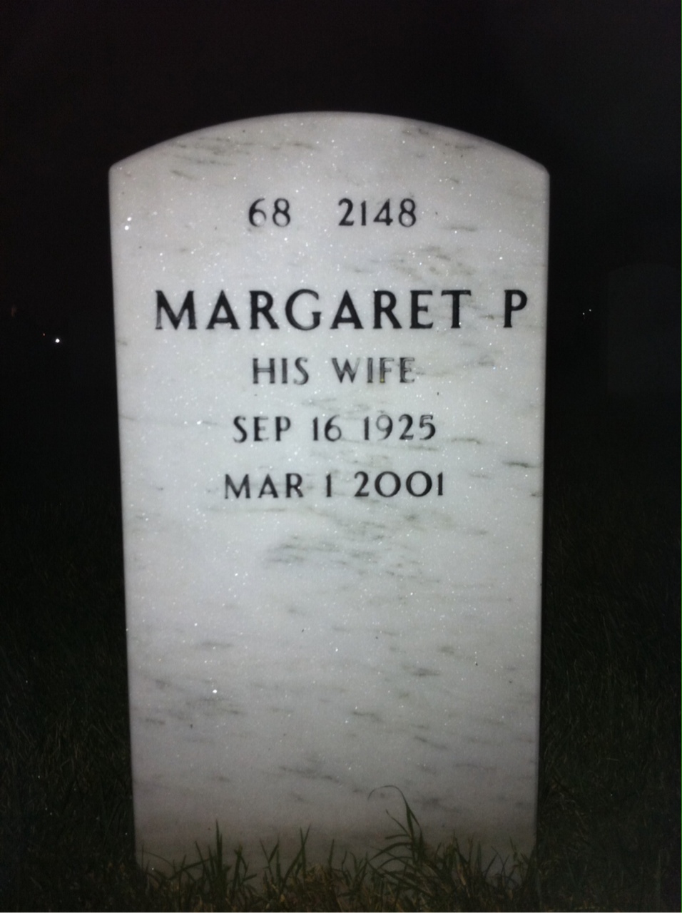Back of headstone — Hugh Murtagh
