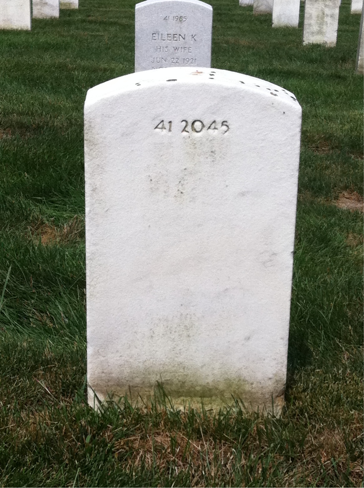 Back of headstone — Johnie Bouknight