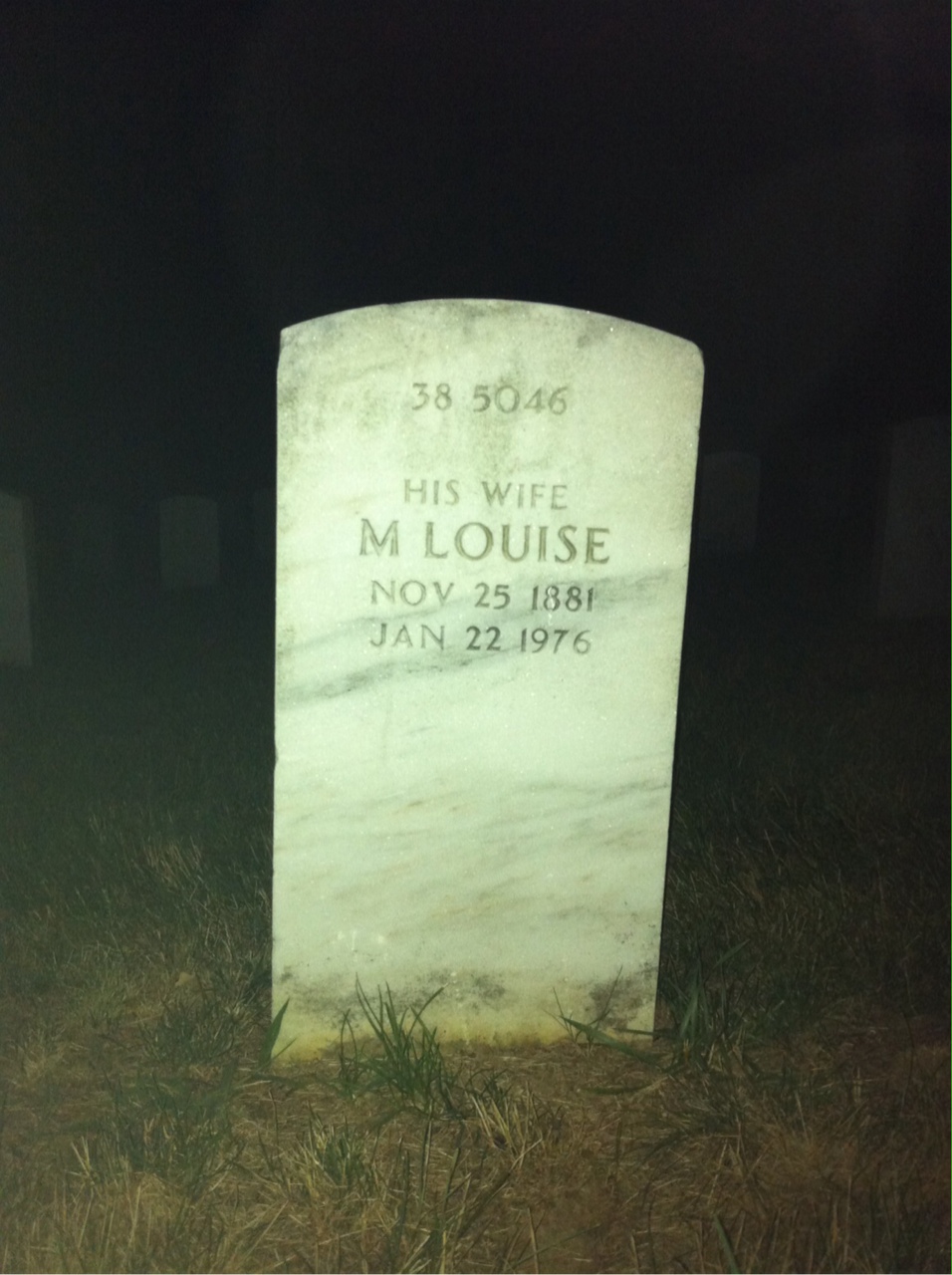 Back of headstone — M Murdy