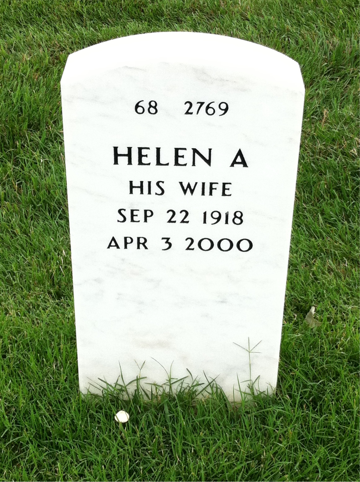 Back of headstone — Arthur Clark