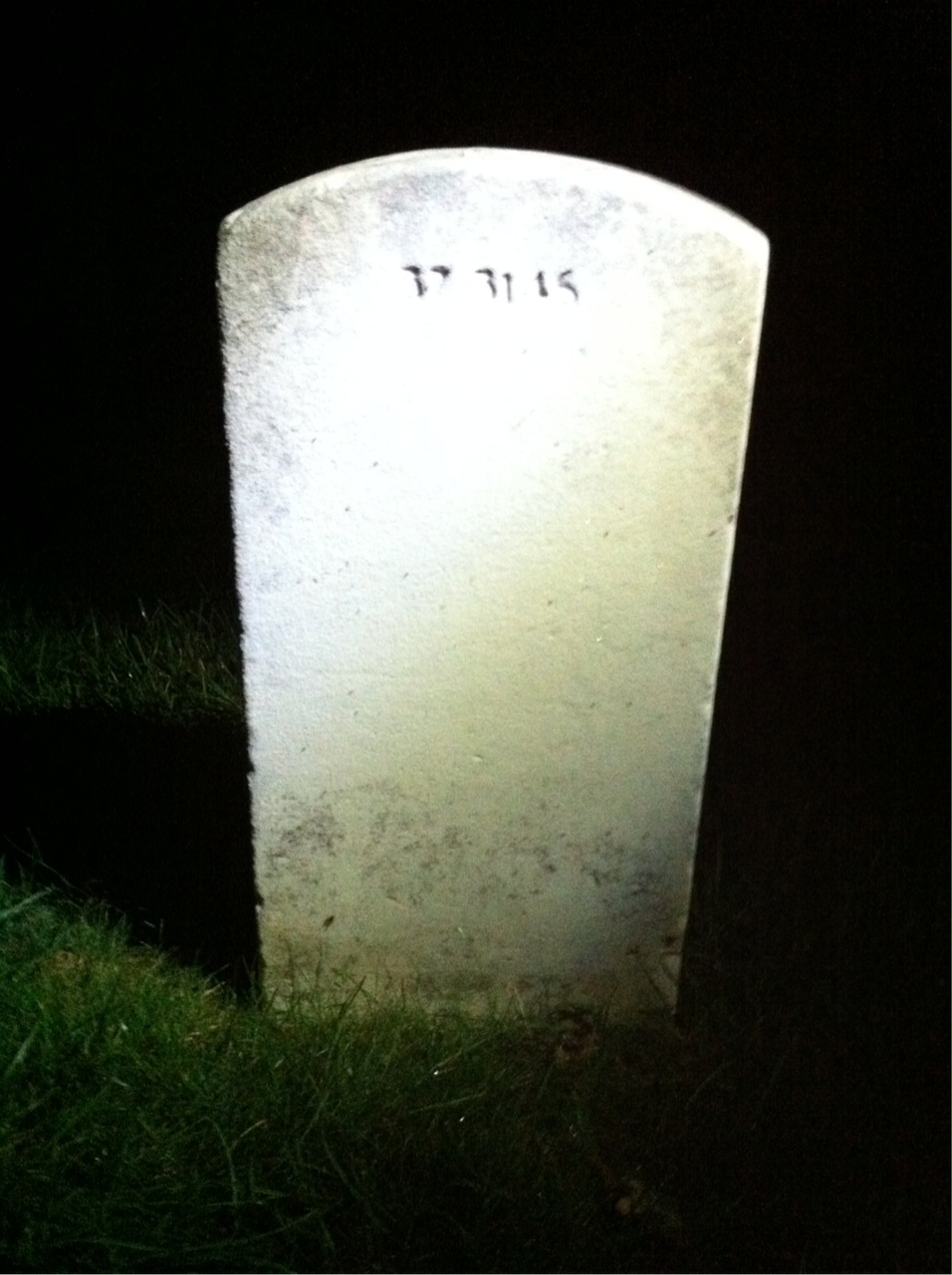 Back of headstone — William C Irons