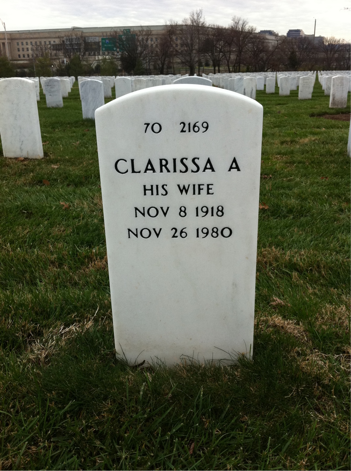 Back of headstone — James Hagen