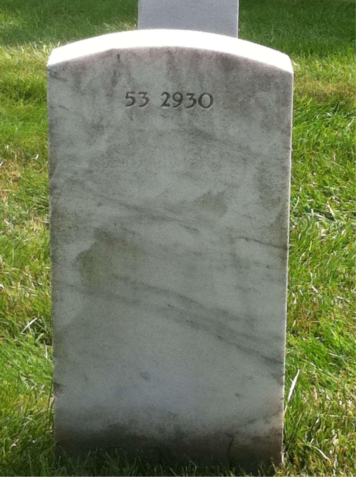 Back of headstone — Edward Ames